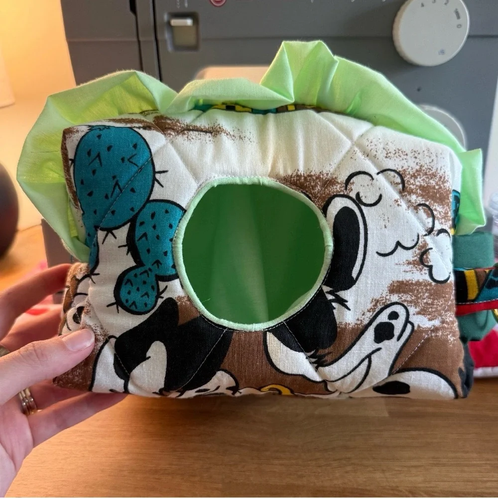 Handmade Diaper and Wipes Pouch - Green and Teal Printed
